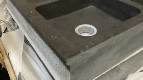 Stones4u Hardsteen spoelbak dubbel gefrijnde voorkant, gefrijnd (759094)