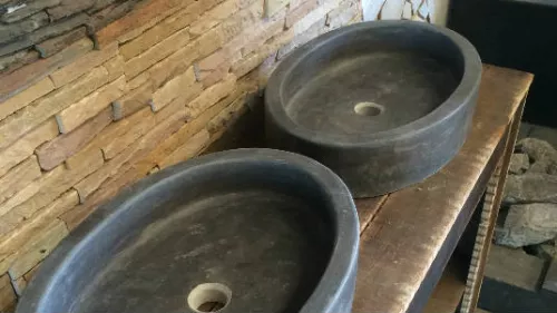 Hardsteen wasbak ovaal