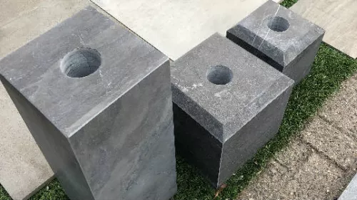 Stones4u Hardsteen poer recht gezoet met facet, gat 6 cm (759114)